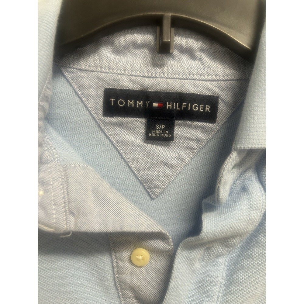 Tommy Hilfiger Men's Polo Shirt (Small) Custom Fit S/P Carolina Blue 100% Cotton - Picture 3 of 4